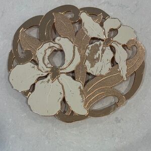 Floral Cream and Gold Wall Art